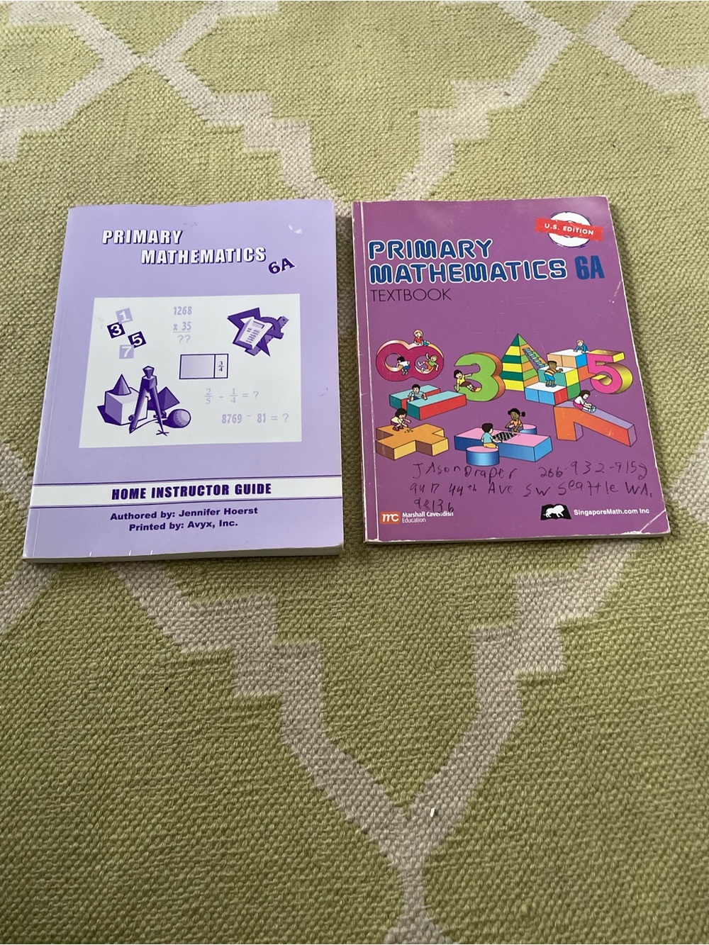 Primary Mathematics 6A Textbook & Home Instructor Guide - Purple